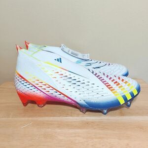 Adidas Predator Edge+ SG Soccer Cleats White Multi Color GW1035 Men's Size 11